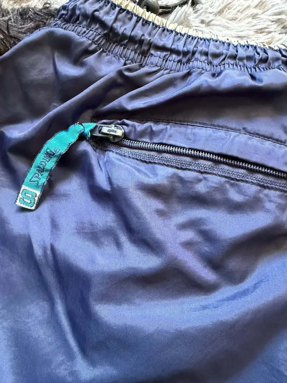 Spalding Athletic Vintage 90s Navy Blue Nylon Windbreaker Track Pants